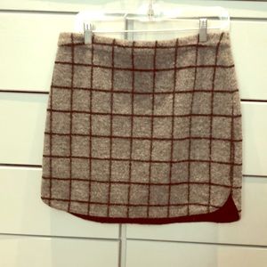 Madewell grey flannel mini skirt